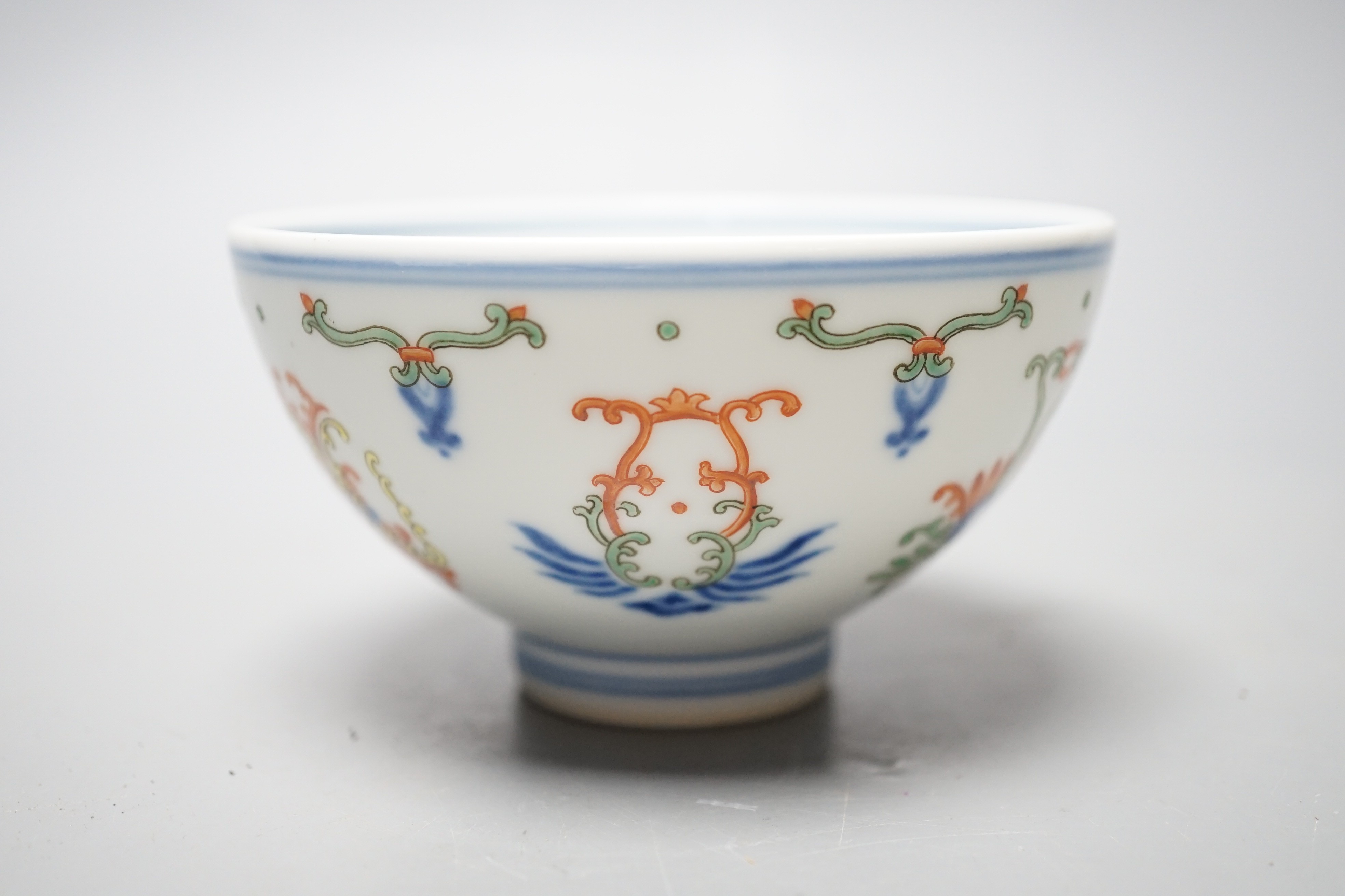 A Chinese doucai bowl, 10cm diameter